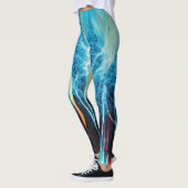 Abstracte kunst Pattern Red en Blue Electric Energ Leggings (Links)