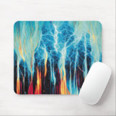 Abstracte kunst Pattern Red en Blue Electric Energ Muismat (Met muis)