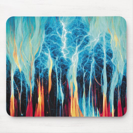 Abstracte kunst Pattern Red en Blue Electric Energ Muismat (Voorkant)