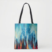 Abstracte kunst Pattern Red en Blue Electric Energ Tote Bag (Voorkant)