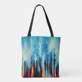 Abstracte kunst Pattern Red en Blue Electric Energ Tote Bag (Achterkant)