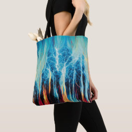 Abstracte kunst Pattern Red en Blue Electric Energ Tote Bag