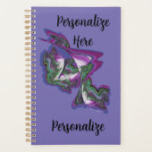 Abstracte Kunst Periwinkle Paarse Groen Planner (Voorkant)