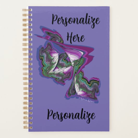 Abstracte Kunst Periwinkle Paarse Groen Planner (Voorkant)