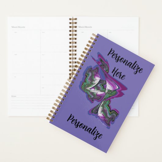 Abstracte Kunst Periwinkle Paarse Groen Planner (Display)