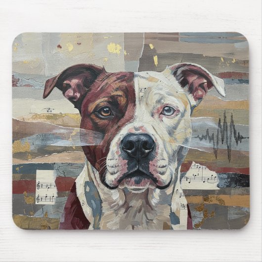 Abstracte Kunst Pitbull Versie 1 Muismat (Voorkant)