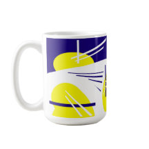 Abstracte kunst Positieve Vibes Geel Blauw Wit