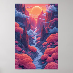 Abstracte kunst Poster met intrigerende Lar Afbeel