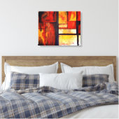 Abstracte kunst quad gewikkeld canvas set (Insitu (Slaapkamer))