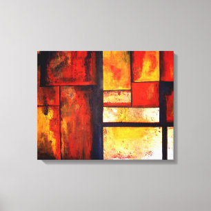 Abstracte kunst quad gewikkeld canvas set