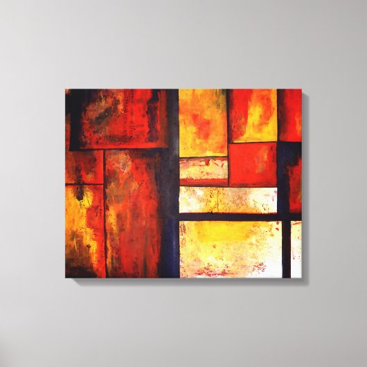 Abstracte kunst quad gewikkeld canvas set afdruk (Voorkant)
