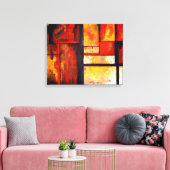 Abstracte kunst quad gewikkeld canvas set afdruk (Insitu (Woonkamer))