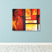 Abstracte kunst quad gewikkeld canvas set afdruk (Insitu (Houten vloer))