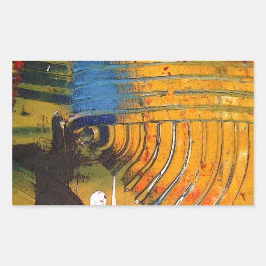 Abstracte kunst rechthoekige sticker (Voorkant)