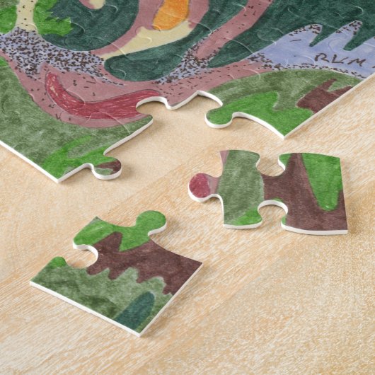 abstracte kunst "Regenval" Legpuzzel (Zijkant)