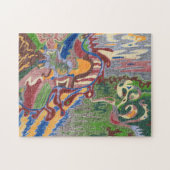 abstracte kunst "Regenval" Legpuzzel (Horizontaal)