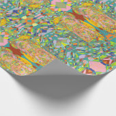 Abstracte kunst retro impressionistisch ontwerp cadeaupapier (Hoek)