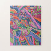 abstracte kunst "Ride the Groovy Rainbow" Legpuzzel (Verticaal)