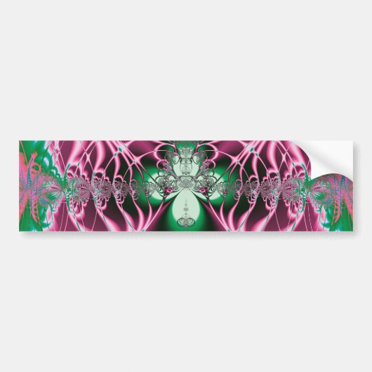 Abstracte Kunst Rode Bloem Bumpersticker (Voorkant)
