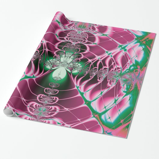 Abstracte Kunst Rode Bloem Cadeaupapier (Uitgerold)