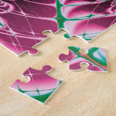 Abstracte Kunst Rode Bloem Legpuzzel (Zijkant)
