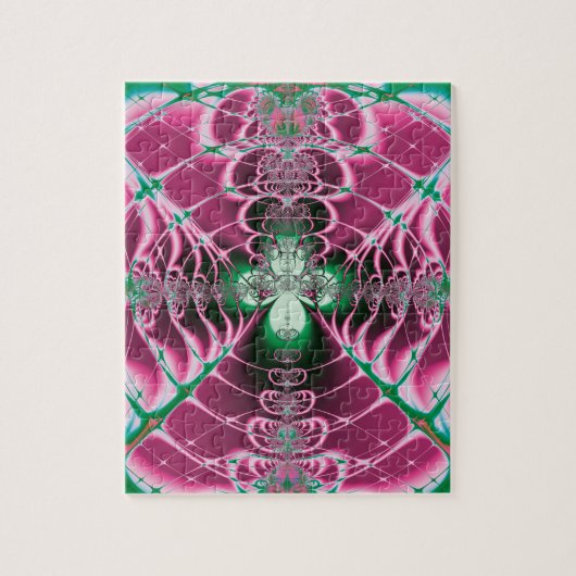 Abstracte Kunst Rode Bloem Legpuzzel (Verticaal)