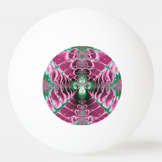Abstracte Kunst Rode Bloem Pingpongbal (Voorkant)