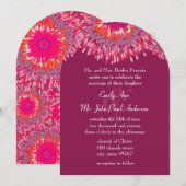 Abstracte kunst Rode frambozenroze bruiloft Kaart (Voorkant / Achterkant)