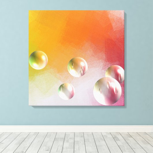 Abstracte kunst Rode Geel Paars Groen Roze Modern Canvas Afdruk (Insitu (Houten vloer))