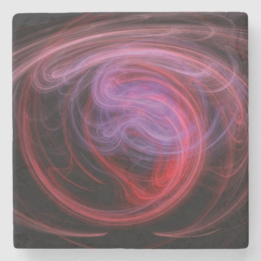 Abstracte Kunst Rode Golf Stenen Onderzetter (Voorkant)