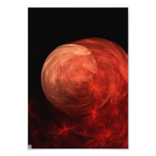 Abstracte Kunst Rode Sterrenstelsel Foto Afdruk