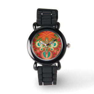 Abstracte Kunst Rode Uil Horloge