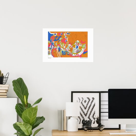 abstracte kunst "Rolling Sky" Poster (Thuiskantoor)