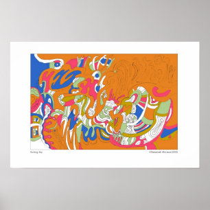 abstracte kunst "Rolling Sky" Poster