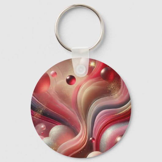 Abstracte kunst ronde Sleutelhanger (Voorkant)
