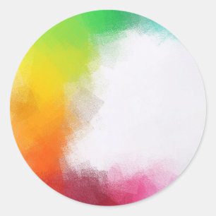 Abstracte Kunst Rood Geel Oranje Blauw Groen Roze Ronde Sticker