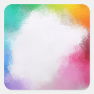 Abstracte Kunst Rood Geel Oranje Blauw Groen Roze Vierkante Sticker