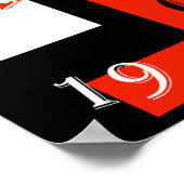 Abstracte kunst rood zwart wit poster (Hoek)