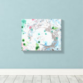 Abstracte kunst Roze Blauw Groen Wit Trendy Modern Canvas Afdruk (Insitu (Houten vloer))