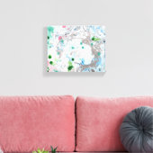 Abstracte kunst Roze Blauw Groen Wit Trendy Modern Canvas Afdruk (Insitu (Woonkamer))