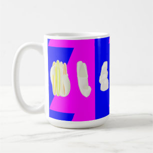 ABSTRACTE KUNST ROZE EN KONINKLIJK BLAUW KOFFIEMOK