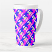 ABSTRACTE KUNST ROZE EN KONINKLIJK BLAUW LATTE MOK (Rechterhoek)
