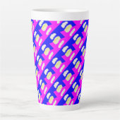 ABSTRACTE KUNST ROZE EN KONINKLIJK BLAUW LATTE MOK (Voorkant)