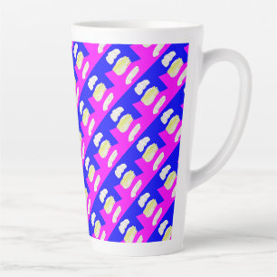 ABSTRACTE KUNST ROZE EN KONINKLIJK BLAUW LATTE MOK
