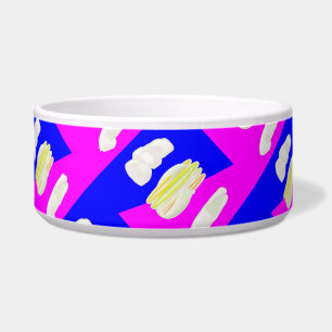 ABSTRACTE KUNST ROZE EN KONINKLIJK BLAUW VOERBAKJE