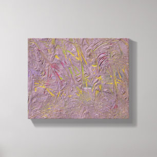 Abstracte kunst Roze Geel Groen Trendy Modern Canvas Afdruk