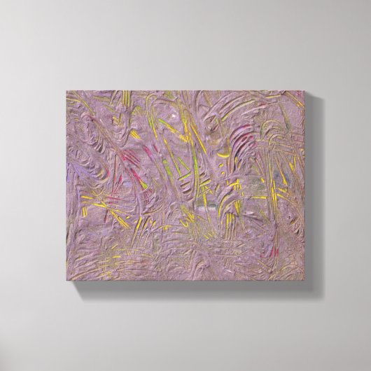 Abstracte kunst Roze Geel Groen Trendy Modern Canvas Afdruk (Voorkant)