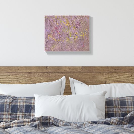 Abstracte kunst Roze Geel Groen Trendy Modern Canvas Afdruk (Insitu (Slaapkamer))