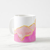 Abstracte Kunst Roze Goud Wit Moderne NAAM Vrouwel Koffiemok (Voorkant links)