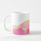 Abstracte Kunst Roze Goud Wit Moderne NAAM Vrouwel Koffiemok (Links)
